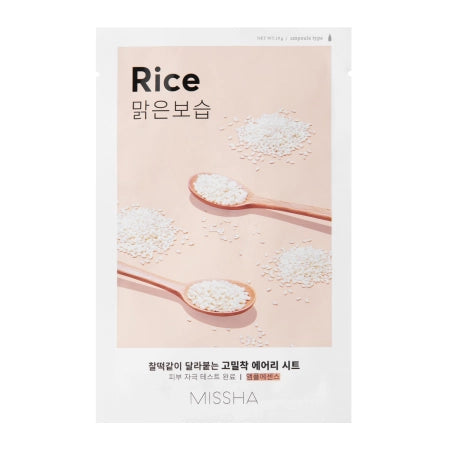 Missha - Airy Fit Sheet Mask - Rice Brightening and Smoothing Sheet Mask- 19g