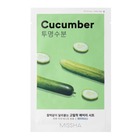 Missha - Airy Fit Sheet Mask Cucumber - Moisturizing Sheet Mask 19g